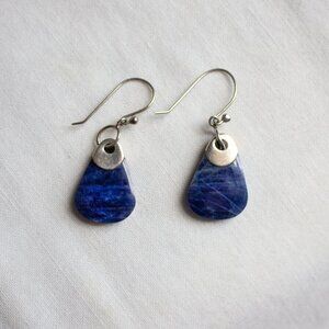 Sterling silver and lapis lazuli earrings